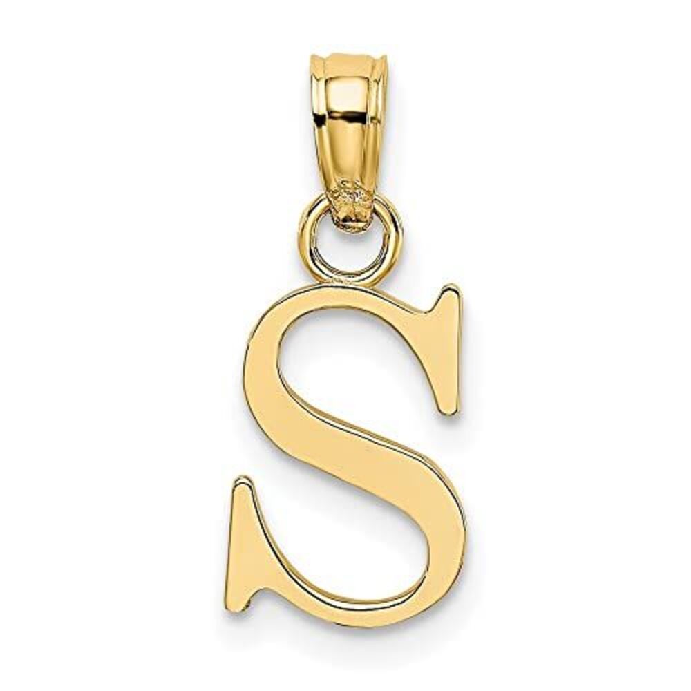10k Yellow Gold Polished S Block Initial Charm - image 5